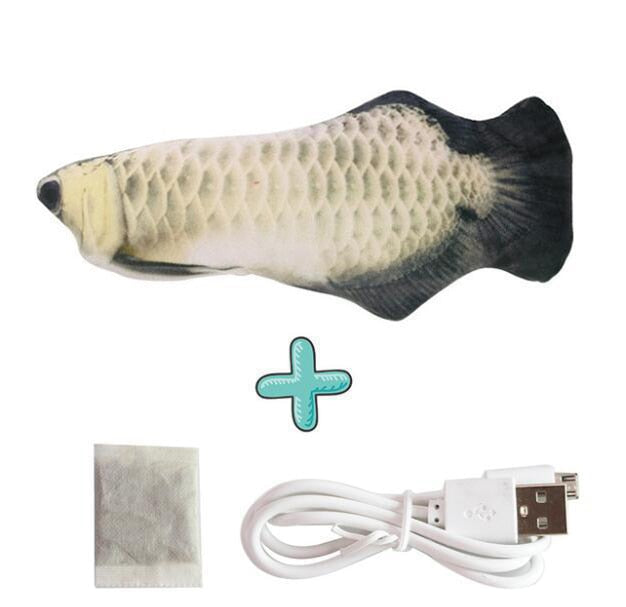 Brinquedo interativo para gatos, peixe que pula usb