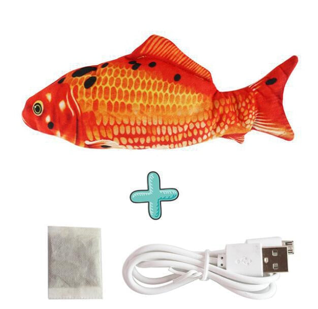 Brinquedo interativo para gatos, peixe que pula usb