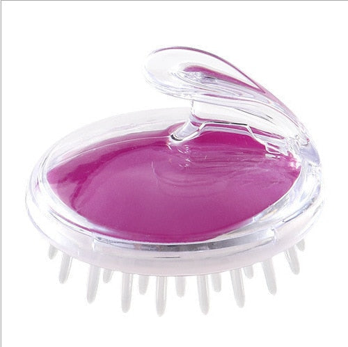 Escova de silicone de limpeza e massageadora capilar