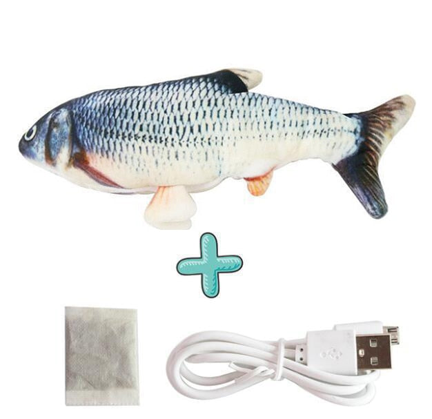 Brinquedo interativo para gatos, peixe que pula usb