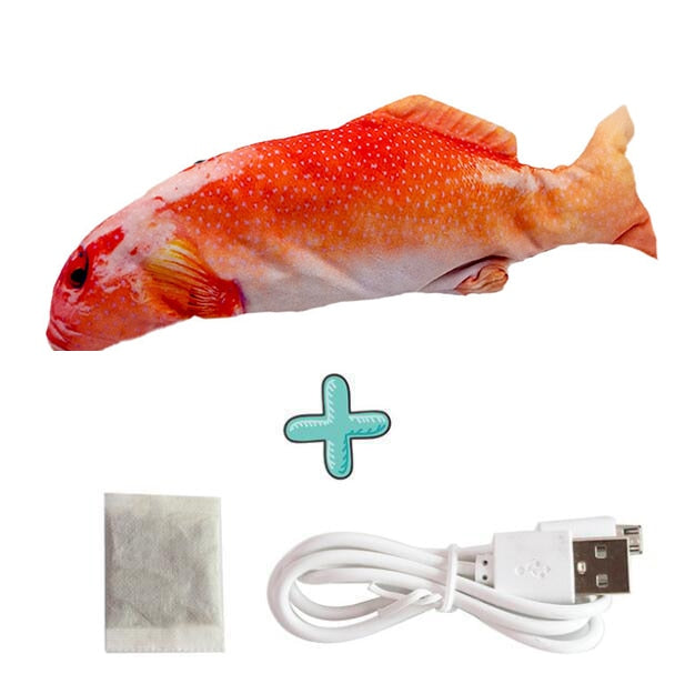 Brinquedo interativo para gatos, peixe que pula usb