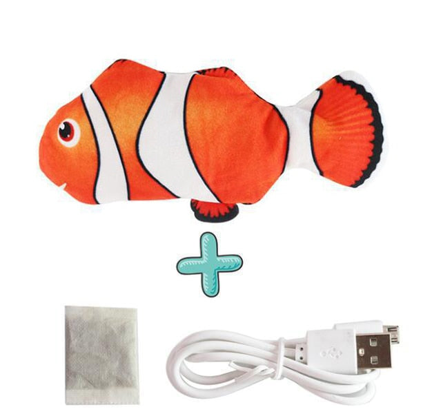 Brinquedo interativo para gatos, peixe que pula usb