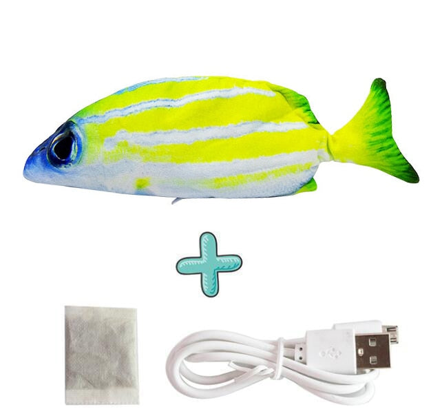 Brinquedo interativo para gatos, peixe que pula usb